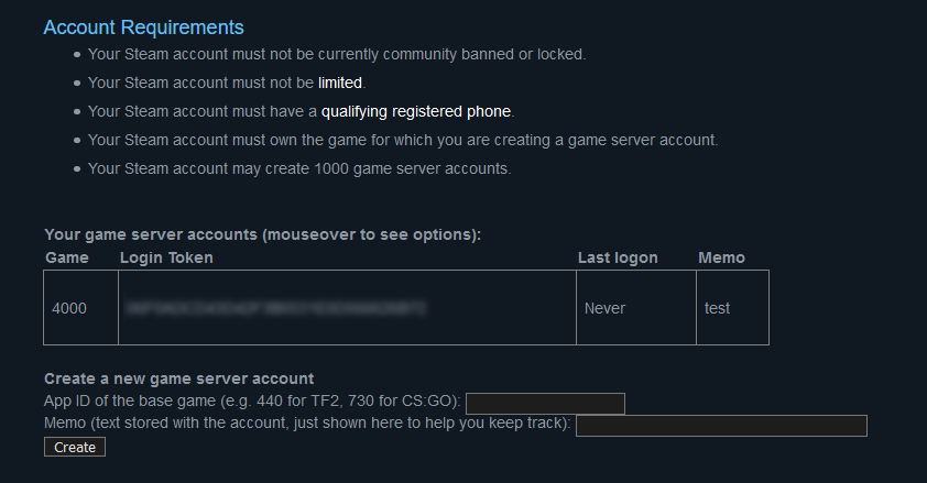 How to Create a Steam Game Server Login Token (GSLT)